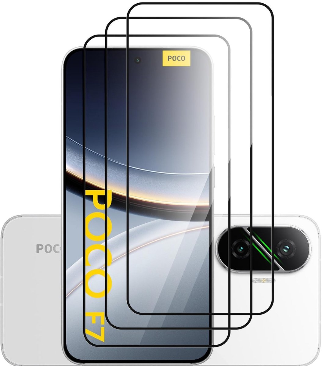 Dailygoods - Pantserbescherming Glas voor Xiaomi Poco F7 (3 Stuks)