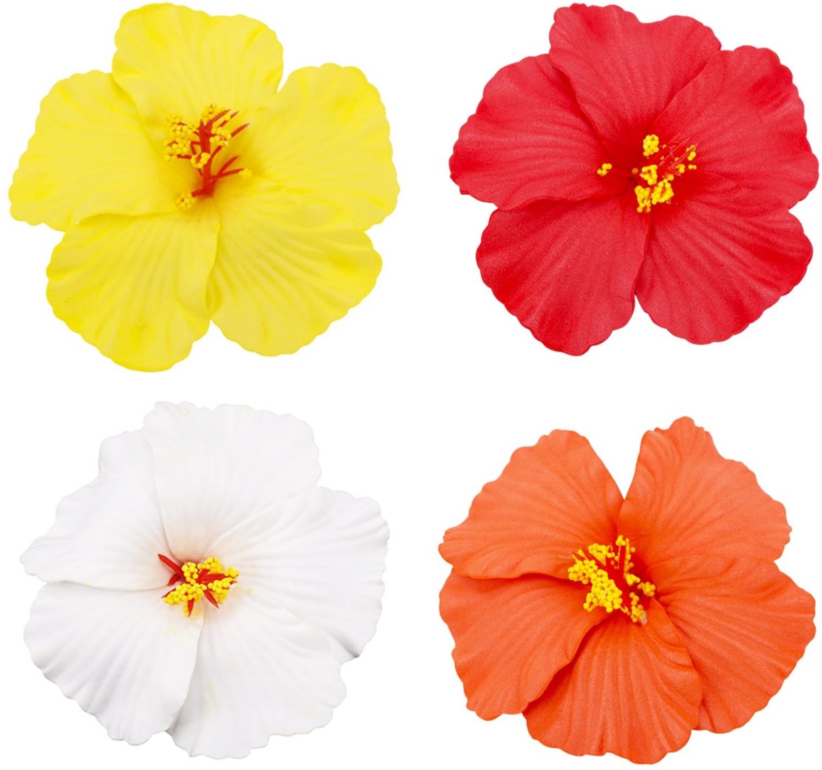 Dailygoods - Set van 4 Kleurrijke Hawaïaanse Bloemen Haarclips voor Vrouwen