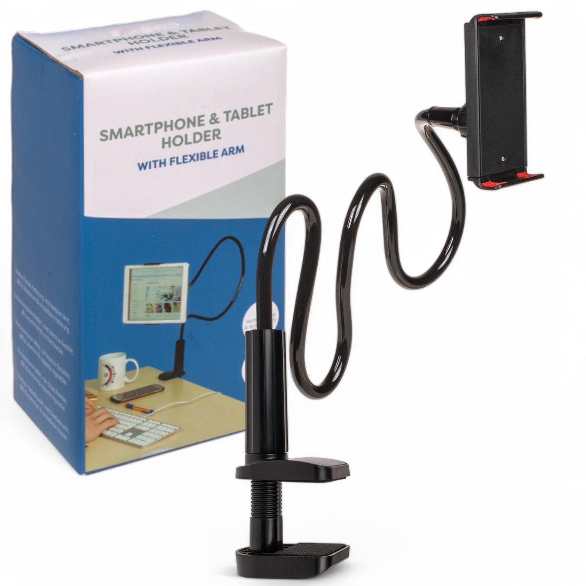 Dailygoods - Tablethouder met Flexibele Zwanenhals en 360° Draaibare Functie
