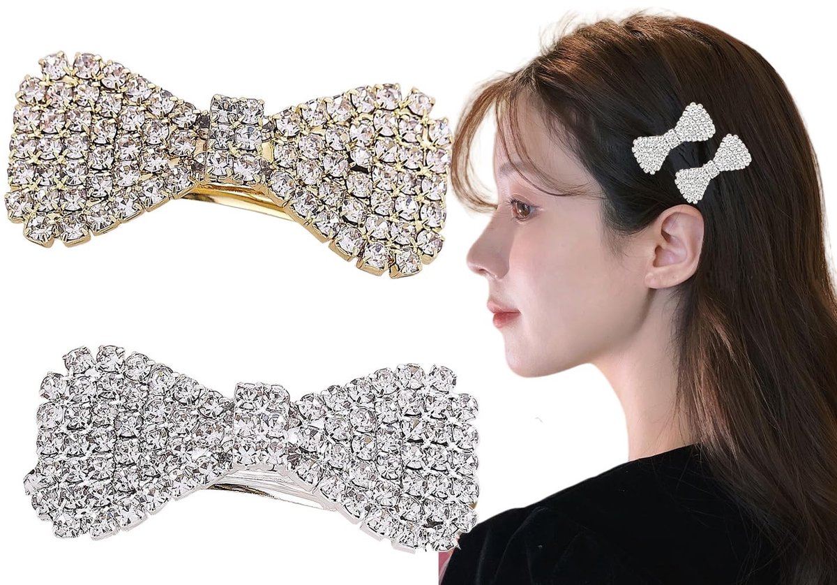 Dailygoods - Set van 2 Strass Haarspeldjes in Goud en Zilver