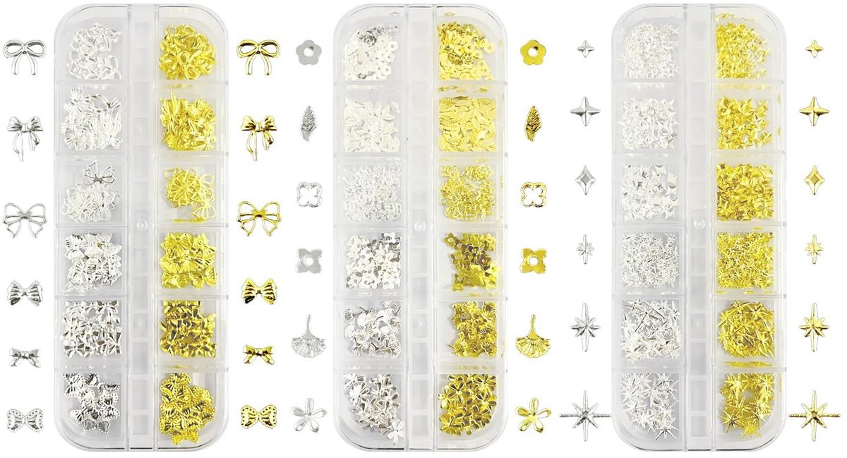 Dailygoods - Set van 3 Dazzling 3D Nagelkunst Accessoires