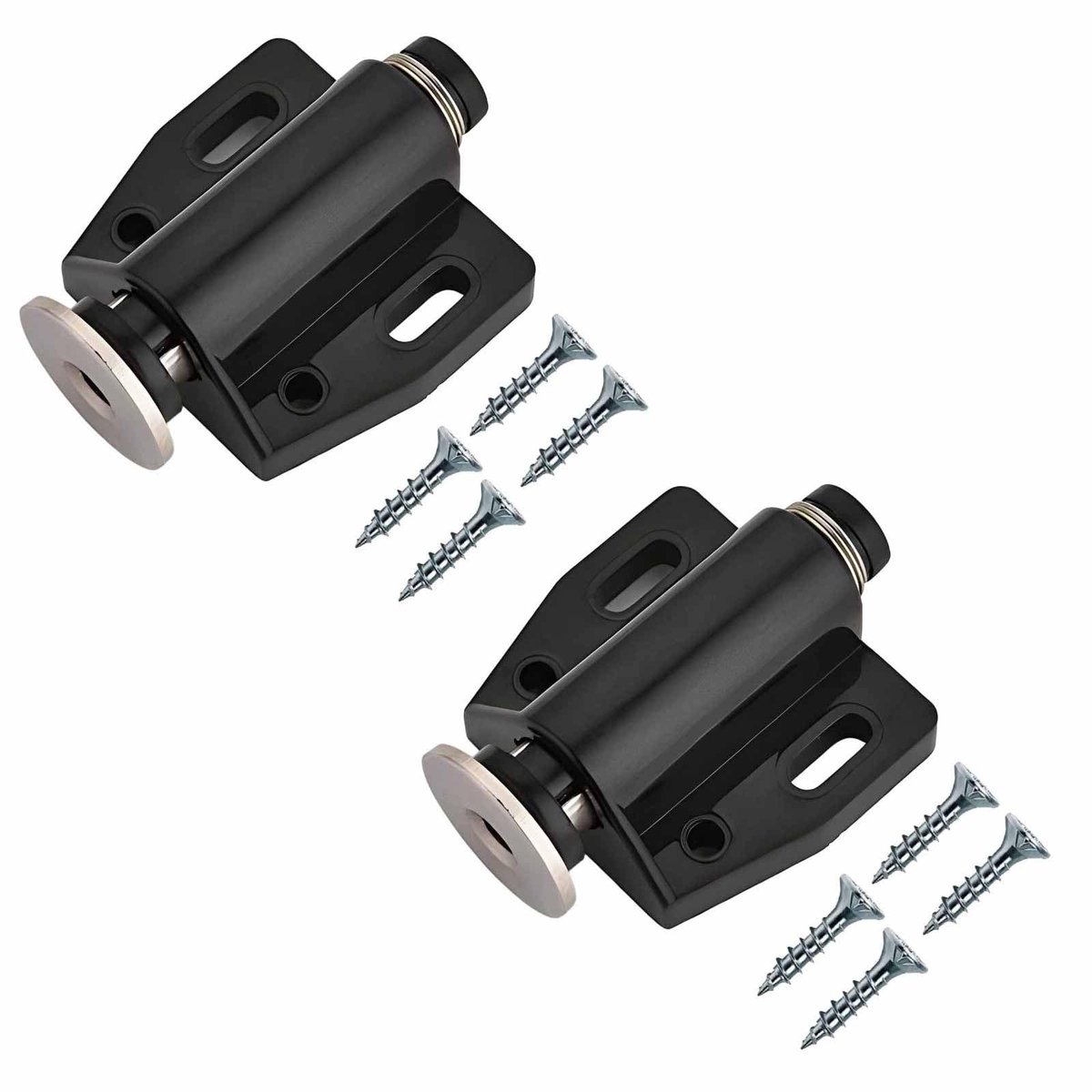 Dailygoods - Magnetische Druk Catch voor Deuren met Bevestigingsschroeven - Set van 4