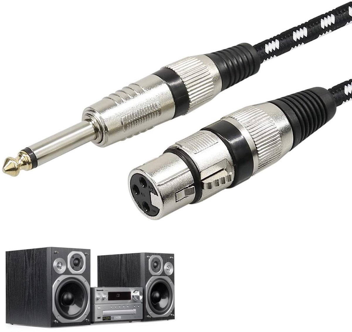 Dailygoods - XLR naar 6,35 mm Microfoonkabel voor Dynamische Microfoons