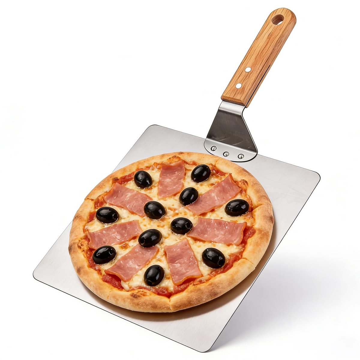 Dailygoods - Aluminium Pizzaschep met Houten Handvat 30,5 cm