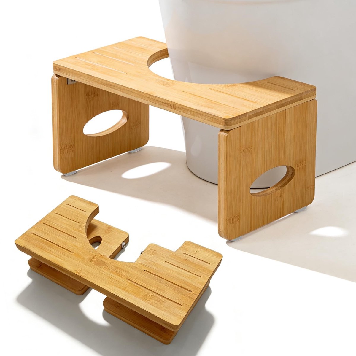 Dailygoods - Inklapbare Toiletkruk van Hout voor Volwassenen