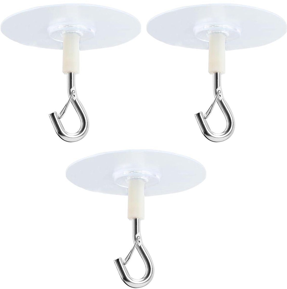Dailygoods - Set van 3 Zelfklevende Plafondhaken voor Decoratie