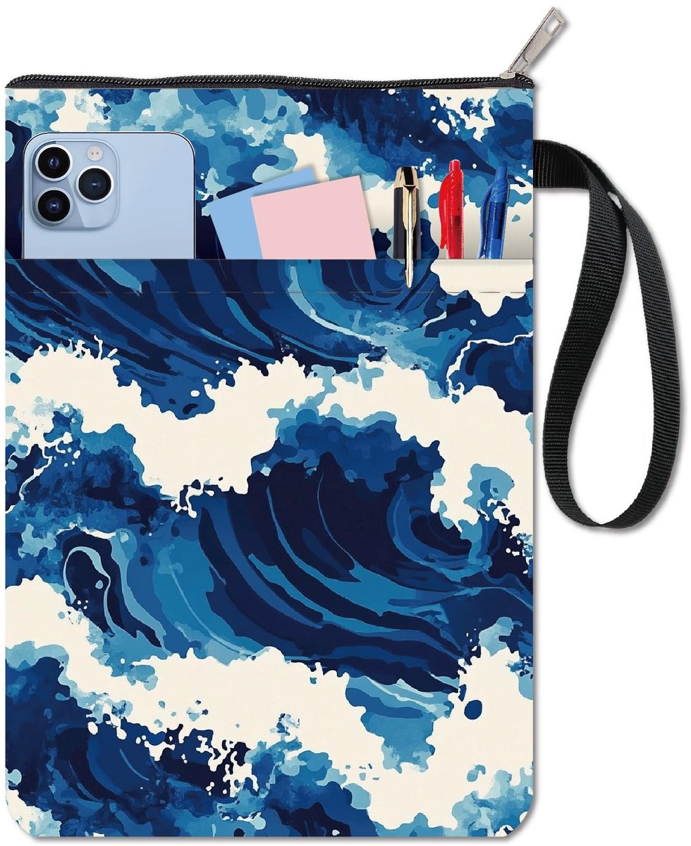 Dailygoods - Sea Wave Boekhoezen voor Paperbacks met Extra Mouwzak