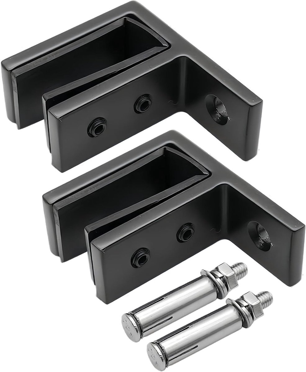 Glaswandbeugel van RVS voor trapleuning en balkon, geschikt voor glazen panelen van 10-12 mm, 90° tegen de muur