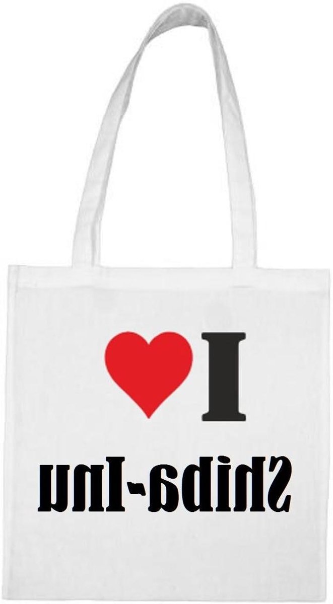 Winkeltas - Sporttas Schooltas - Boodschappen Doen - 100% Katoen - 38x42cm - Wit
