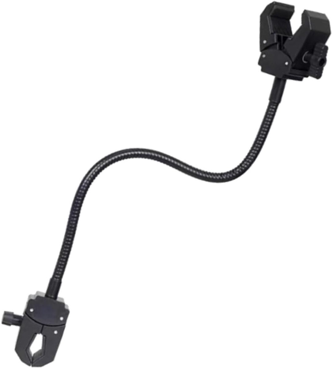 Flexibele Microfoon Stand - Zwanenhals Houder - Studio Opnames - Dubbele Klem - 48 cm - Zwart
