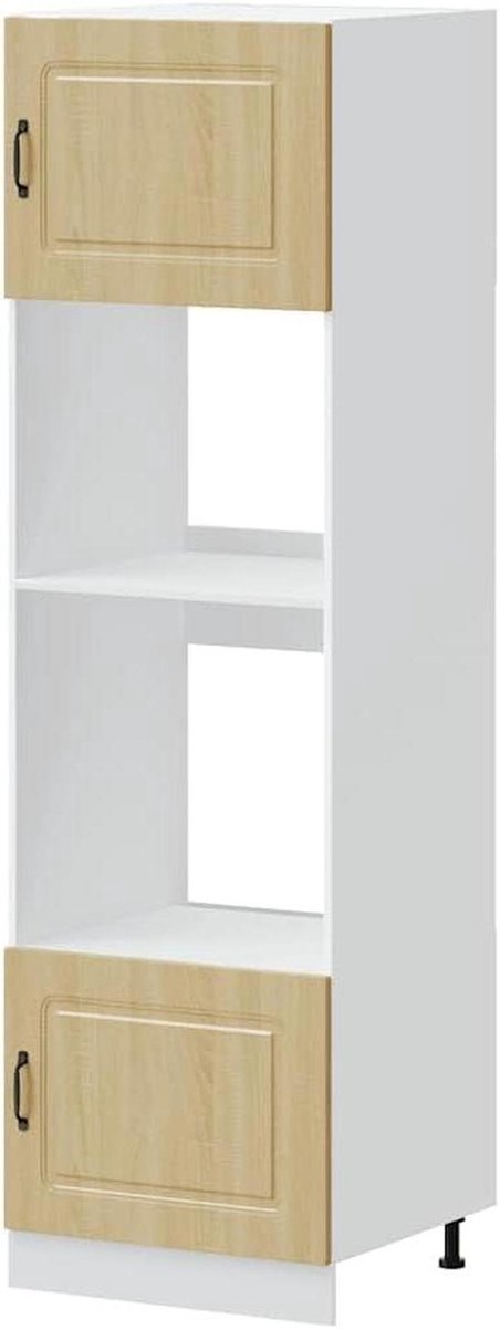 Ovenbouwkast Hout - Keukenkast Opbergkast - Keuken Organiseren - Verstelbare Poten - 60 x 57 x 207 cm - Sonoma Eiken