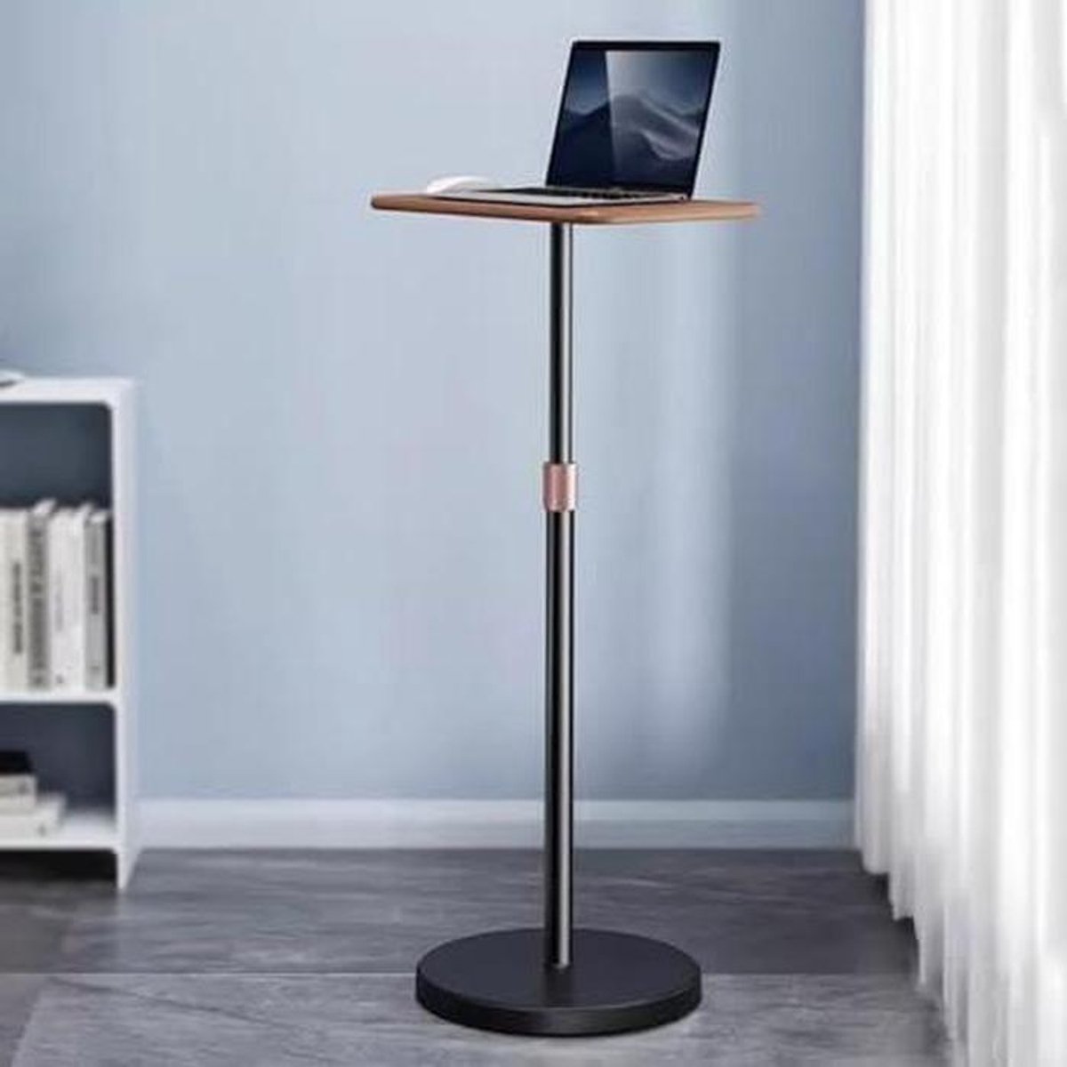 Laptop Verhoger - Bureau Verstelbaar - Comfortabel Werken - Telescopisch Ontwerp - 70-120 cm - Walnoot