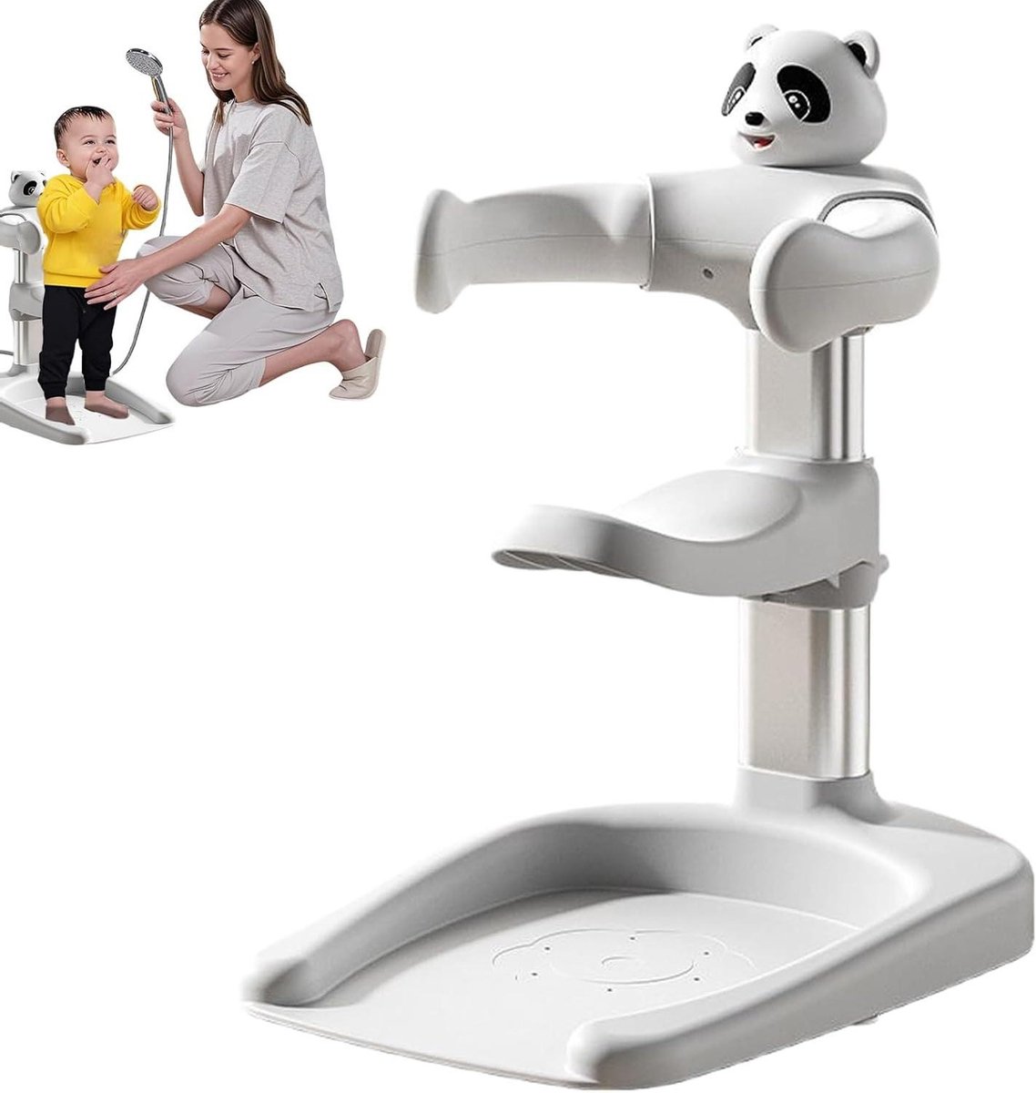 Douchehouder Baby - Badhulp Peuter - Veilig Baden - In Hoogte Verstelbaar - 0-36 Maanden - Wit
