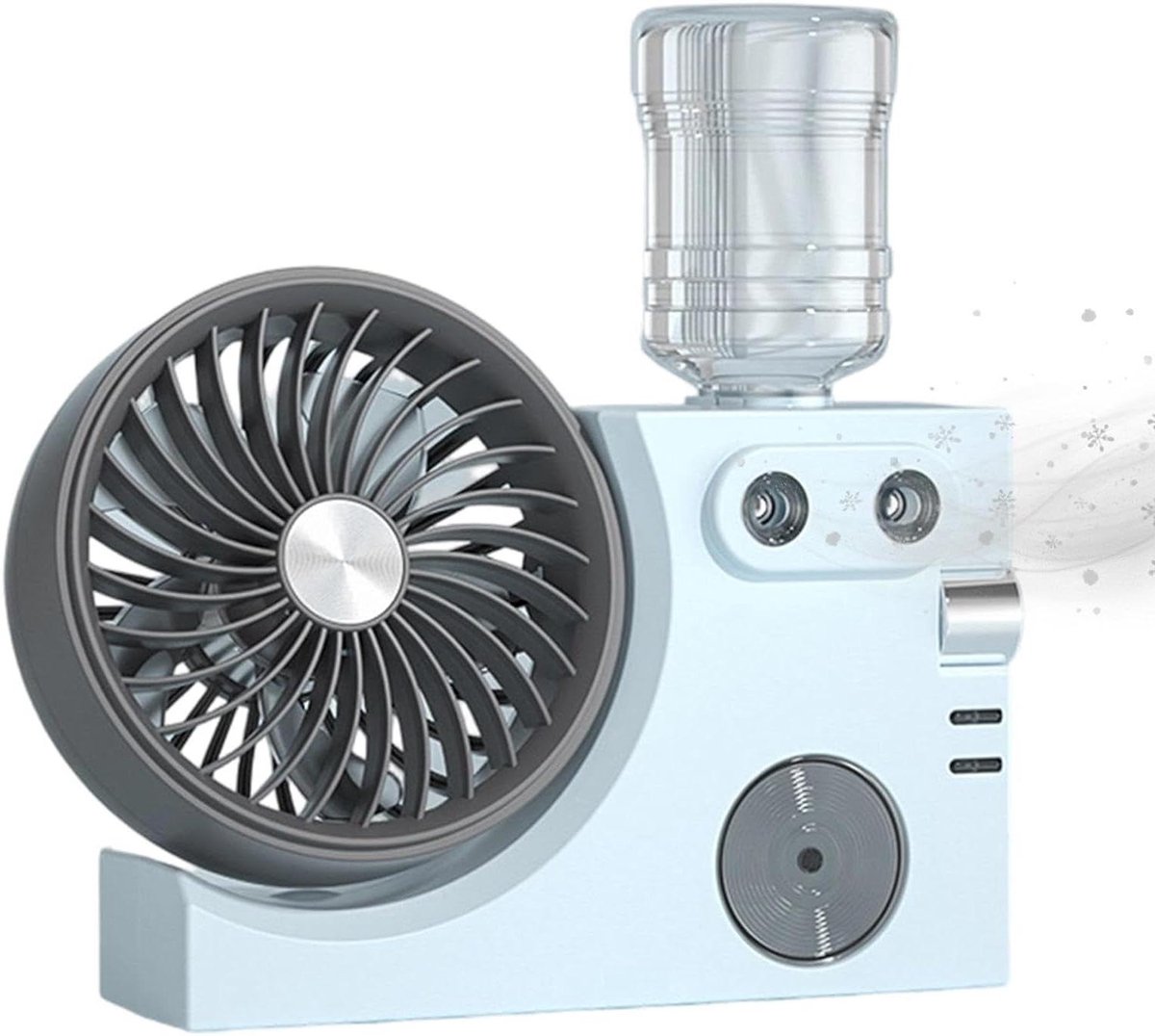 Mist Ventilator - Luchtkoeler - Persoonlijke Verkoeling - Dubbele Nozzles - 7x23x7 cm - Blauw