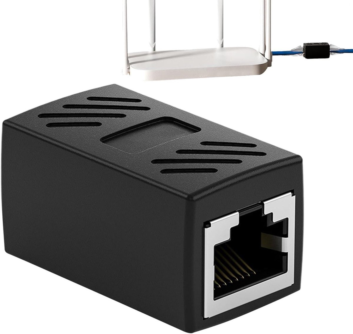 Ethernet Verlenger - Netwerk Adapter - Signaal Verlengen - Hoge Signaalkwaliteit - Compact Ontwerp - Zwart