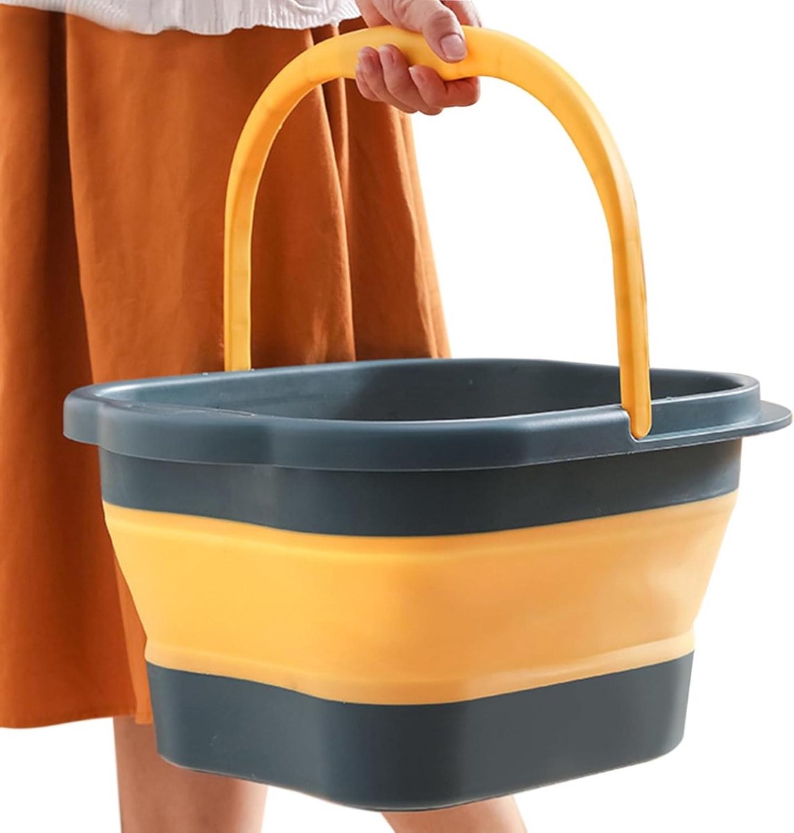 Voetbad - Opvouwbare bak - Voetverzorging thuis - Hogedruk massagepunten - 43 x 33.5 cm - Grijs