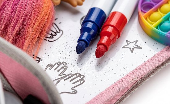 Panilli Reistafel voor Kinderen met Tekentafel & Tablethouder & 8 Stiften - Reistafel voor Kinderen – Autotafel – Speeltafel Auto – Auto Stoel organizer Kinderen - auto organizer - pink — afbeelding 2