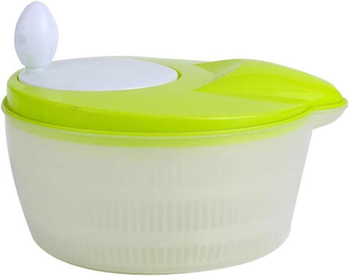 Saladeslinger - Groentedroger - Salade Bereiden - Semi-automatisch - 27x21cm - Groen