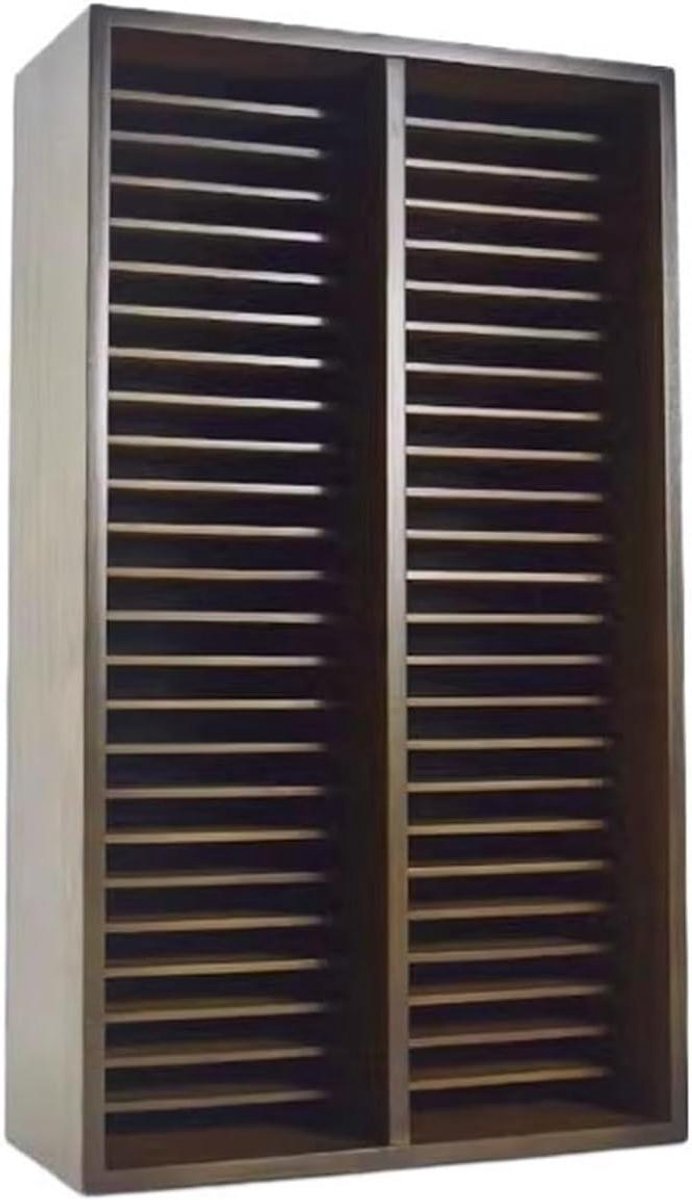 CD-houder Dubbeldekker CD-opbergrek Verticale houten albums displayplank CD/DVD-rek
