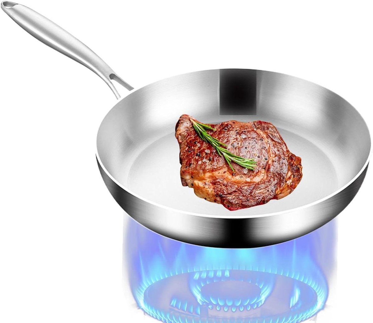 Omelet Pan - Koekenpan - Dagelijks Koken - Non-stick Roestvrij Staal - 24 cm - Meerkleurig