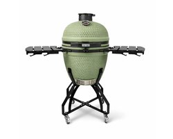 Patton Premium Large 21" Kamado met Onderstel en Zijtafels - Rooster Ø47 cm - Olijfgroen