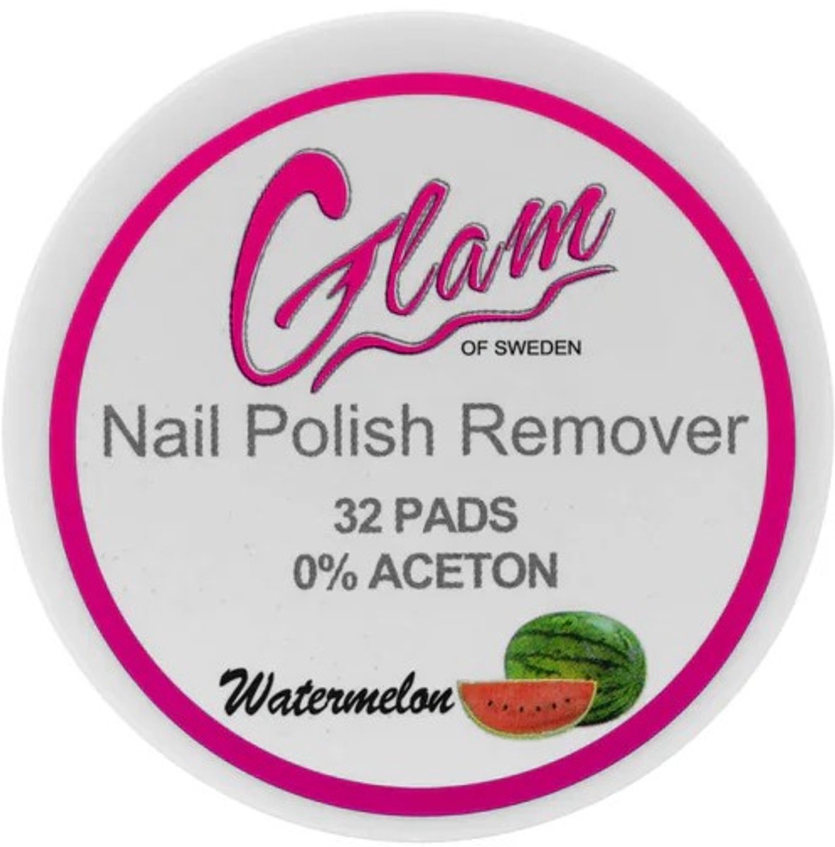 Glam of Sweden - Nagellak Remover Pads - Watermeloen / Watermelon - 0% Aceton - Doosje met 32 stuks