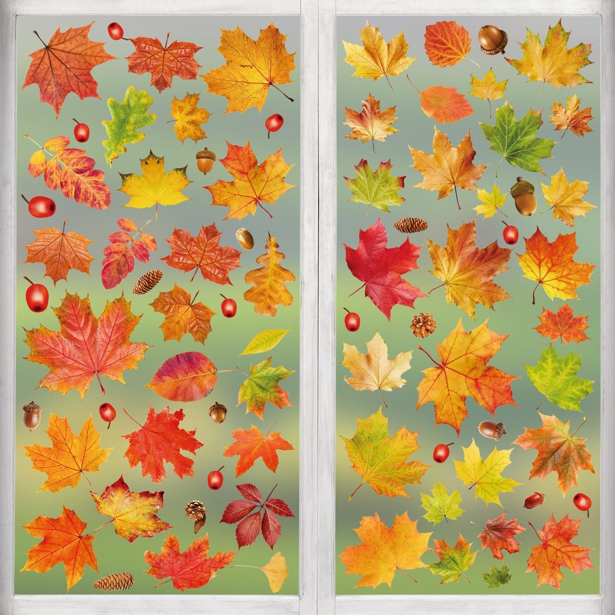 Dailygoods - Dailygoody - Raamstickers - Herfstdecoratie - 78 Stuks - Glanzend - Thanksgiving Stickers - Herbruikbaar - Geschikt voor Vensters