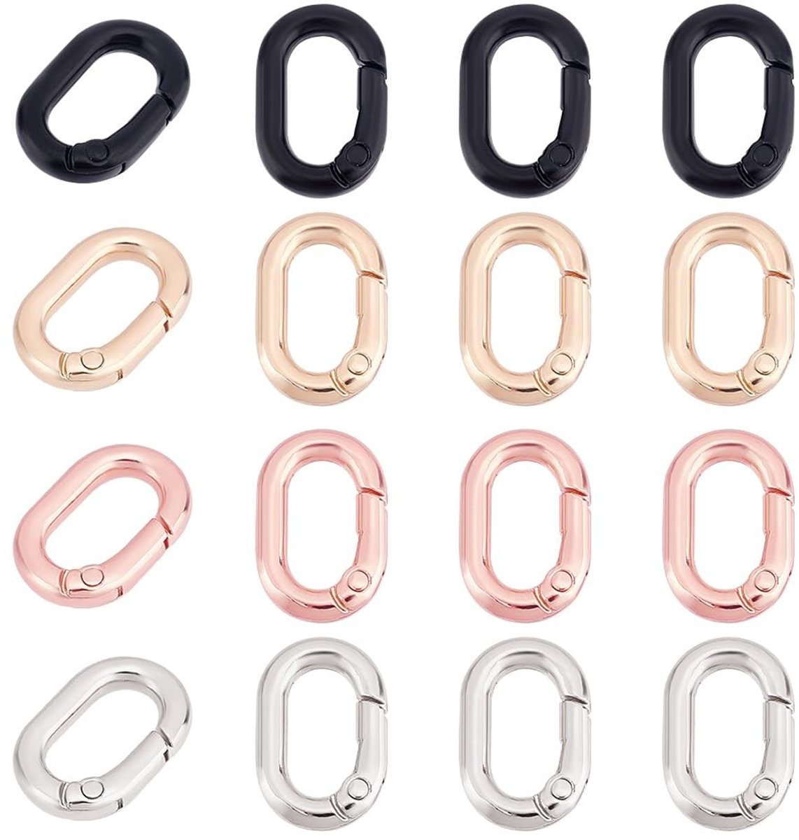 Dailygoods - Dailygoody - Sleutelhangers - Lente Sleutelhanger Set - 16 Stuks - Diverse Kleuren - Metaal - Ideaal voor DIY - Perfect voor Handtassen