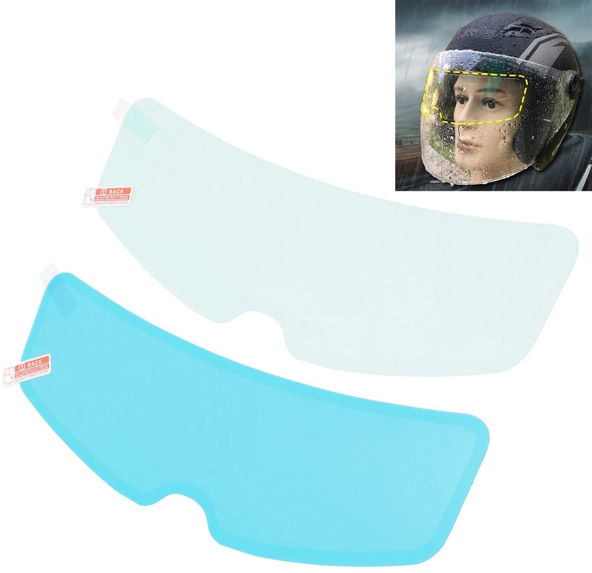 Dailygoods - Dailygoody - Universele Motorhelm Lens Film Set - Regenbestendig en Anti-Fog Visor Film 24.5 cm
