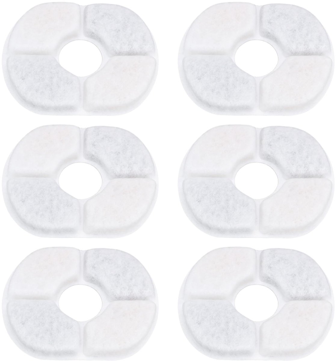 Dailygoods - Dailygoody - Kattenfonteinfilters - Geschikt voor Pawaboo - 6 stuks - Ronde filters - Waterfilters - Hoogwaardige kwaliteit - Verwijdert onzuiverheden