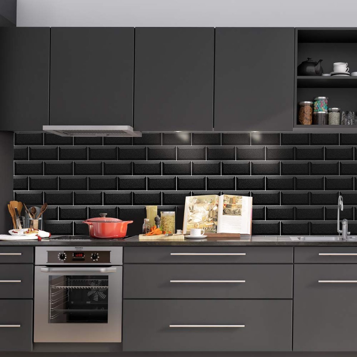Dailygoods - Dailygoody - Wandtegel Stickers - Zelfklevend voor Badkamer en Keuken - Set van 9 Decoratieve Stickers - Muurdecoratie - Geschikt voor Woonkamer