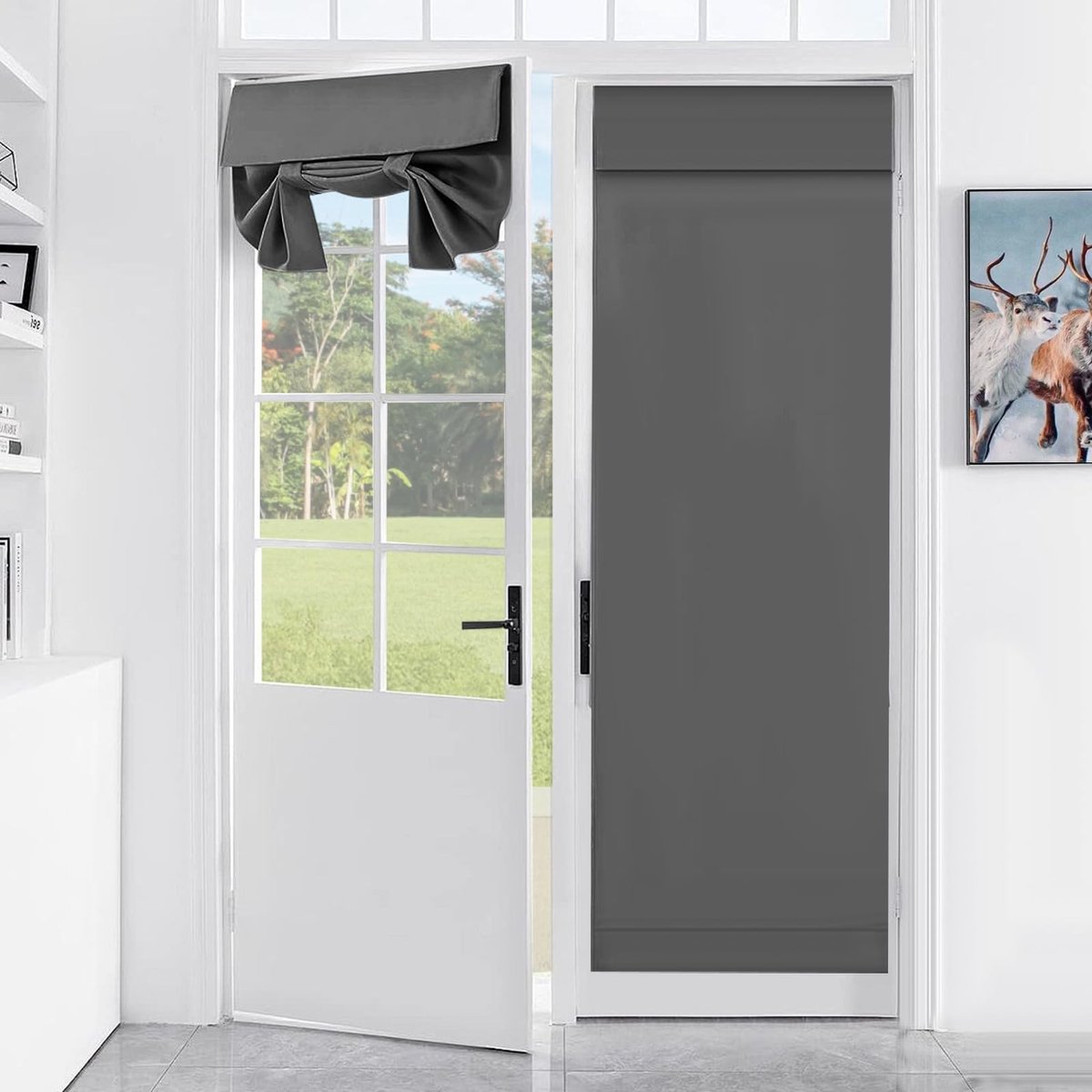 Dailygoods - Grijs Deurgordijn voor Keuken en Woonkamer, 66 x 173 cm