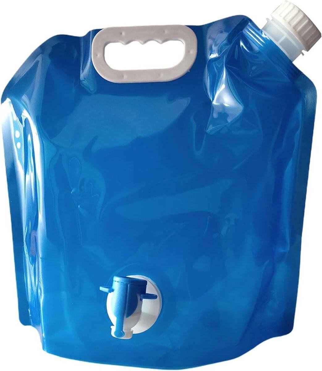 Waterzak met kraan - Opvouwbare jerrycan - Outdoor hydratatie - Inclusief tapkraan - 10 liter - Transparant