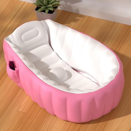 Reisbad Voor Baby's,Draagbaar Opblaasbad Voor Kinderen Met Voetpomp - Antislip Opvouwbaar Babybad Binnenhuis Badkamer Buiten Vakantie — afbeelding 2