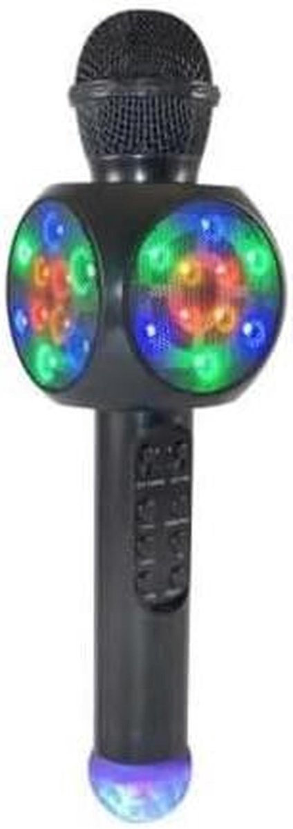 Draadloze Microfoon - Karaoke Speaker - Feestelijke Avonden - Geïntegreerde Discobal - 27 cm - Zwart