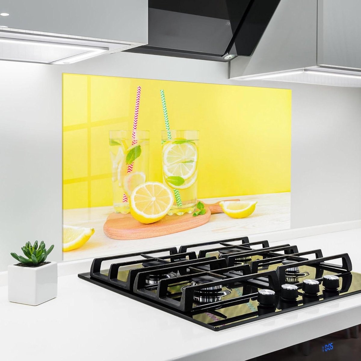 Keuken achterwand Glasplaat spatwand Koken beschermen Hittebestendig glas 50x70 cm Citroen