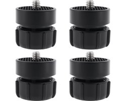 EMSea 4Pcs 17mm Ball Socket to 1/4-20 Male Screw Adapter Compatible with Arkon GN010 GN014 GN015 GN016 30x28mm Black