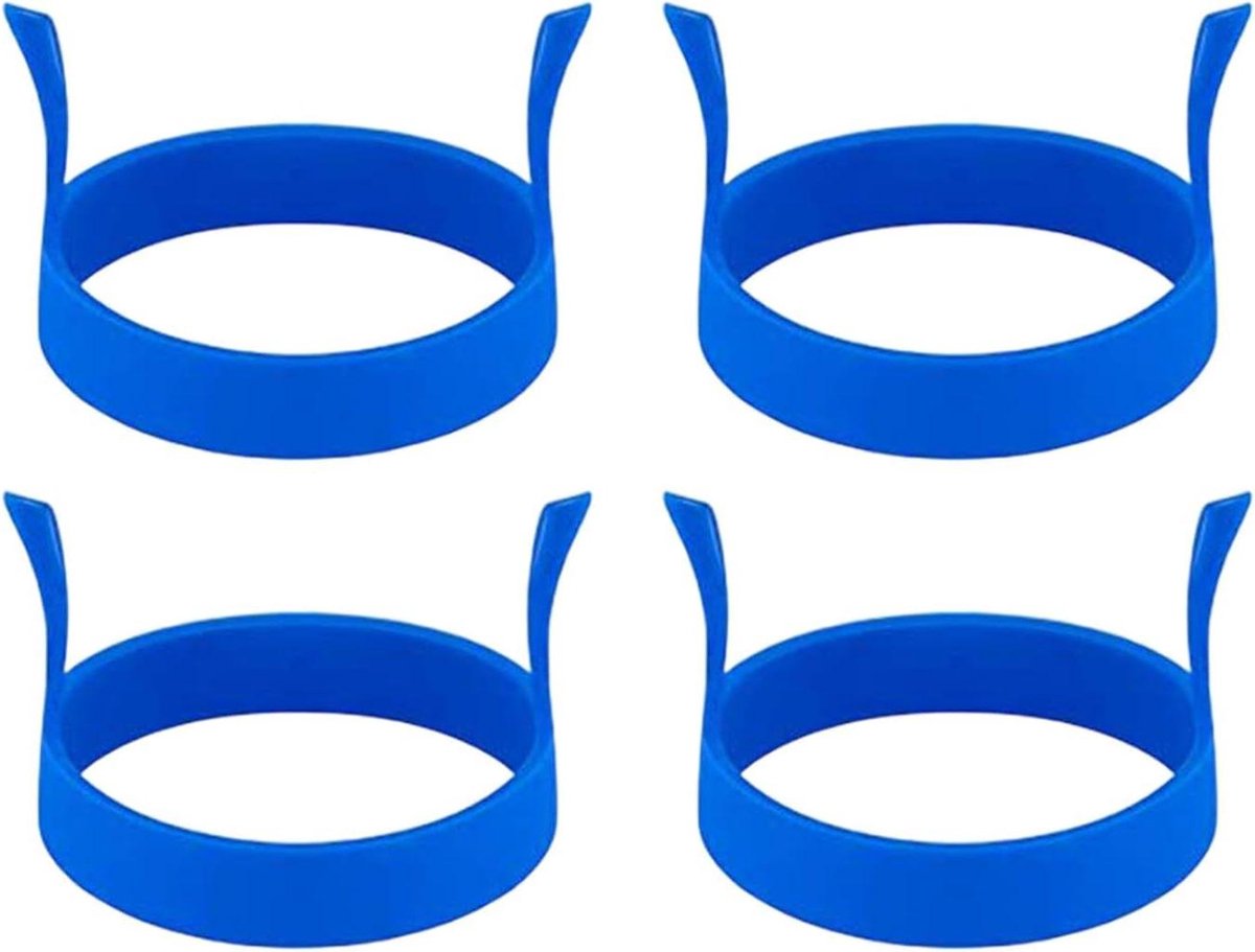Eierringen - Omeletvorm - Ontbijt Maken - Antiaanbaklaag - 4 Stuks - Zwart