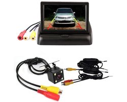 Achteruitrijcamera set - Parkeerhulp camera - Veilig Parkeren - Draadloze HD Monitor - 4.3 Inch Scherm - Zwart