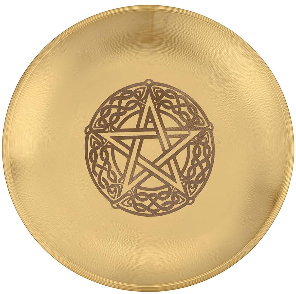 Cosensi - Pentagram Offerschaal van Roestvrij Staal met Gouden Kristal