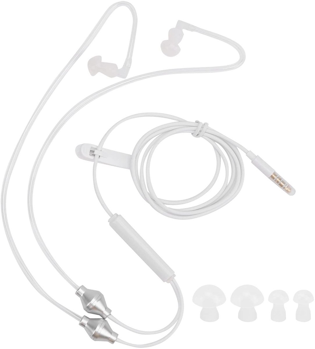 Cosensi - Dailygoody - Luchtslang Oortelefoon - Bedrade Hoofdtelefoon - Handvrije Microfoon - Wit - 3,5 Mm Aansluiting - Geschikt voor Smartphones - Ideaal voor...