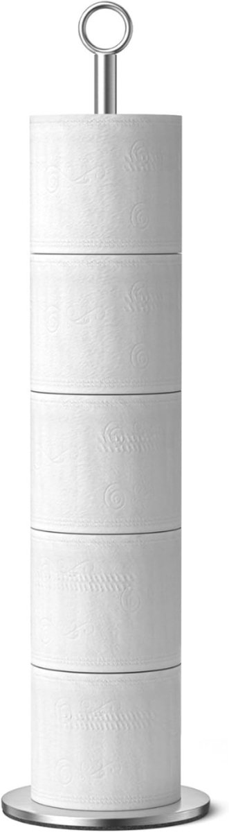 NBAP® Toiletbutler - Toiletrolhouder Staand - Zilver