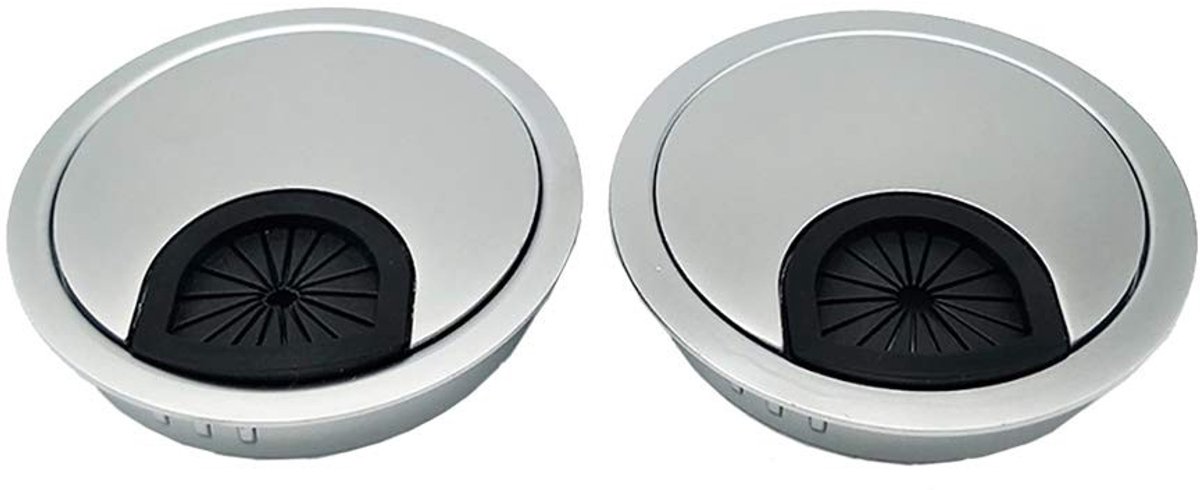 Cosensi - Dailygoods - Dailygoody - Metalen Ronde Computer Bureau Doorvoer Kabel Gat Covers - Kabelmanagement - 80mm - Desk Grommet - 2 Stuks - Kantoor & Computer Bureau