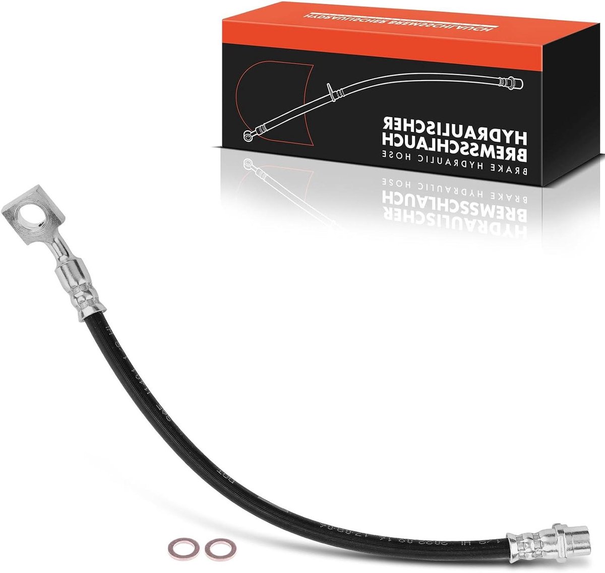 Remslang Achter - Remleiding - Auto Onderhoud - Links of Rechts - 332 mm Lengte - Zwart