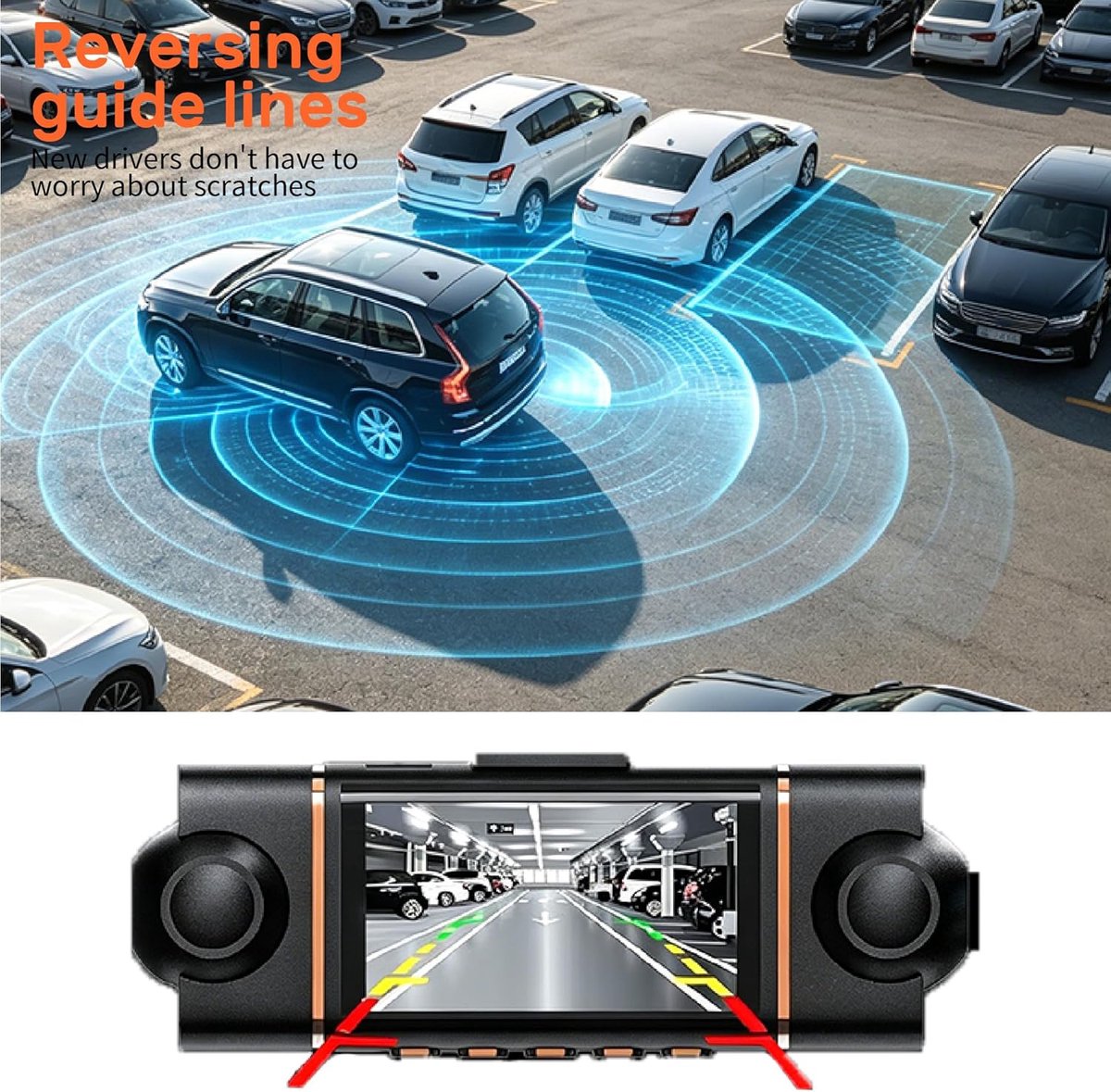 Dashcam Auto - Autocamera Panoramisch - Veilig Rijden - Vierkanaals 360° Zicht - 32GB Inclusief - Zwart – foto 4