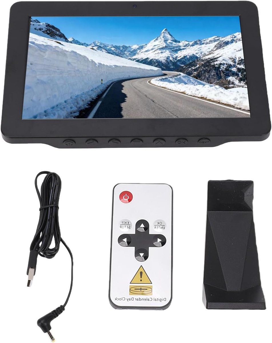 Digitale Kalenderklok - Groot LCD - Multimediale Weergave - 16 UI Stijlen - 101 Inch - Zwart