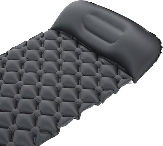 Slaapmat Lichtgewicht - Kampeermat Opblaasbaar - Kamperen en Backpacken - Vochtbestendig met Kussen - 195x61x6 cm - Blauw — afbeelding 3
