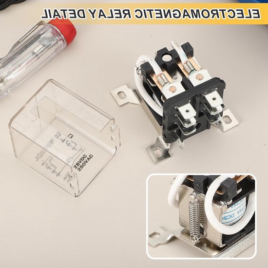 Electromagnetisch relais AC220 V, 30 A, hoog vermogen, DPDT 2NO 2NC, 8 aansluitingen, DIN-rail montage, betrouwbare schakeling — afbeelding 2