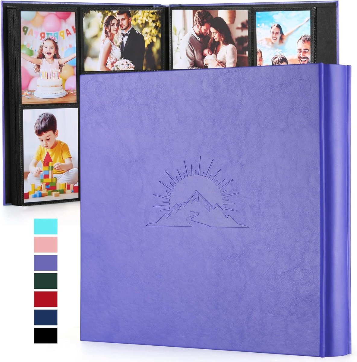 Fotoalbum 6x4 met 600 Pouches, Luxe Leren Hoes met Elegante Motieven, Ideaal voor Trouwen, Verjaardagen en Babyherinneringen, Gemakkelijke Instappagina's voor Familieherinneringen