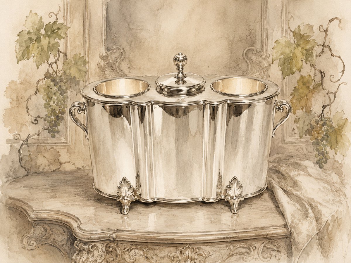 Luxe verzilverde wijnkoeler - 2 flessen - L’Élégance Française